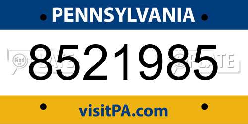 8521985 Pennsylvania License Plate