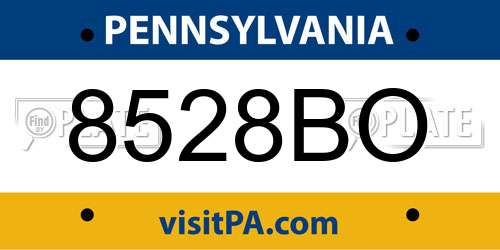 8528BO Pennsylvania License Plate