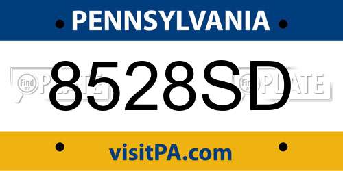8528SD Pennsylvania License Plate