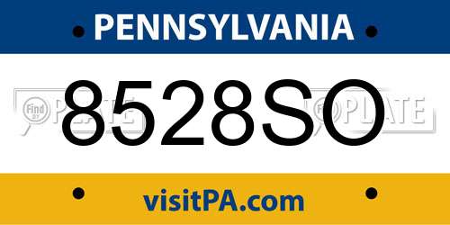 8528SO Pennsylvania License Plate
