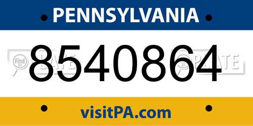 8540864 Pennsylvania License Plate