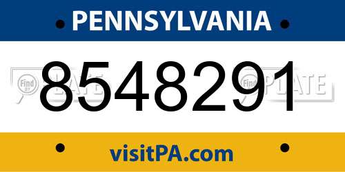 8548291 Pennsylvania License Plate