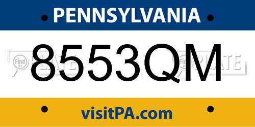 8553QM Pennsylvania License Plate