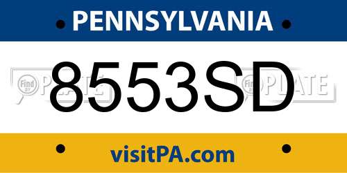 8553SD Pennsylvania License Plate