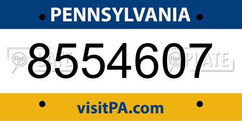 8554607 Pennsylvania License Plate