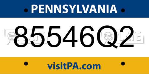 85546Q2 Pennsylvania License Plate