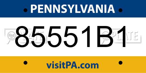 85551B1 Pennsylvania License Plate