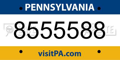 8555588 Pennsylvania License Plate