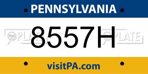8557H Pennsylvania License Plate