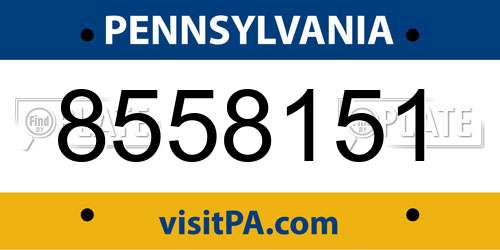 8558151 Pennsylvania License Plate