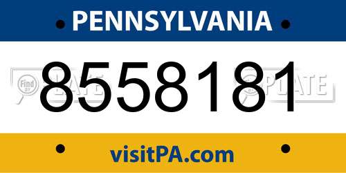 8558181 Pennsylvania License Plate