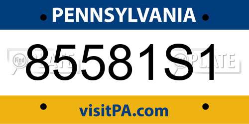85581S1 Pennsylvania License Plate