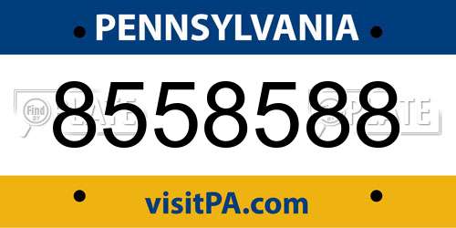 8558588 Pennsylvania License Plate