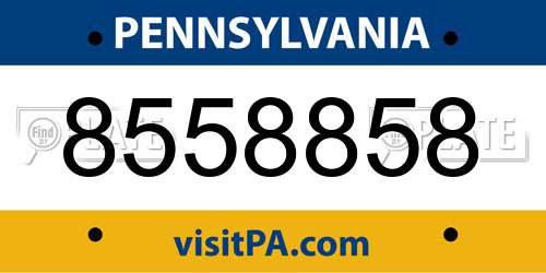 8558858 Pennsylvania License Plate