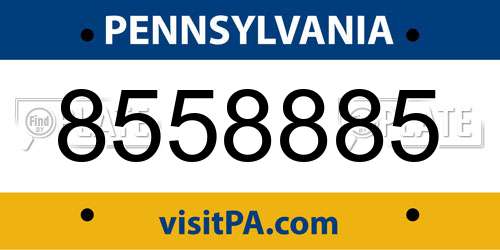 8558885 Pennsylvania License Plate