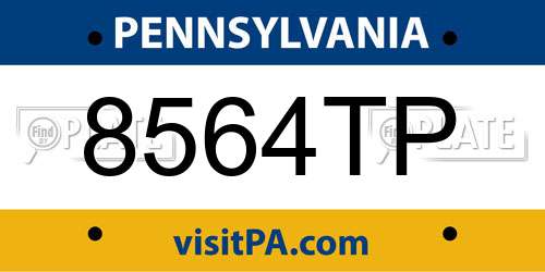 8564TP Pennsylvania License Plate