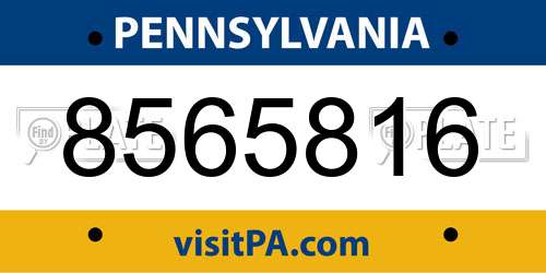 8565816 Pennsylvania License Plate