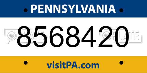 8568420 Pennsylvania License Plate