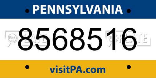 8568516 Pennsylvania License Plate