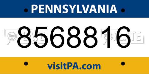 8568816 Pennsylvania License Plate