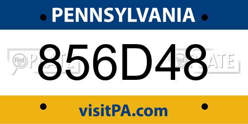 856D48 Pennsylvania License Plate