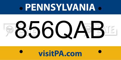 856QAB Pennsylvania License Plate