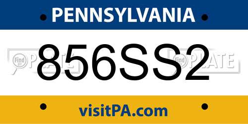 856SS2 Pennsylvania License Plate