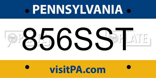 856SST Pennsylvania License Plate