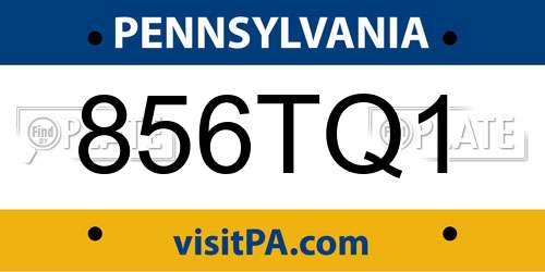 856TQ1 Pennsylvania License Plate