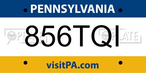 856TQI Pennsylvania License Plate