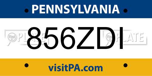 856ZDI Pennsylvania License Plate