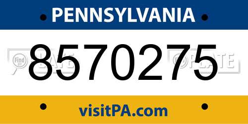 8570275 Pennsylvania License Plate