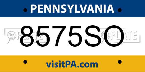 8575SO Pennsylvania License Plate