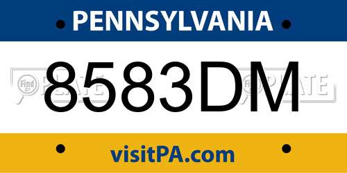 8583DM Pennsylvania License Plate