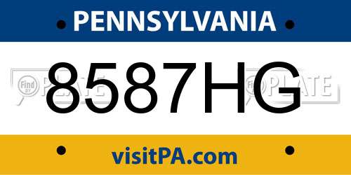 8587HG Pennsylvania License Plate