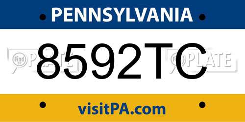 8592TC Pennsylvania License Plate