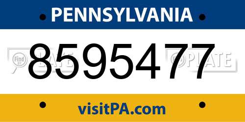 8595477 Pennsylvania License Plate