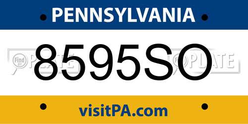 8595SO Pennsylvania License Plate