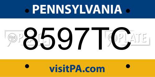 8597TC Pennsylvania License Plate