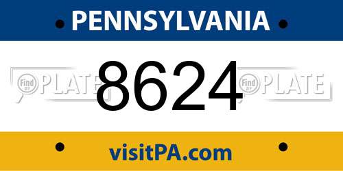 8624 Pennsylvania License Plate