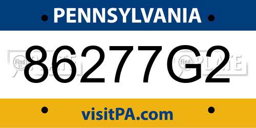 86277G2 Pennsylvania License Plate