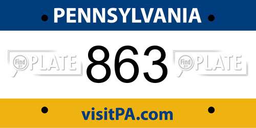 863 Pennsylvania License Plate