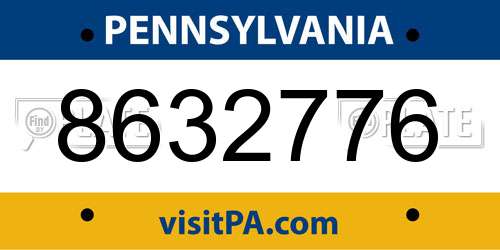 8632776 Pennsylvania License Plate