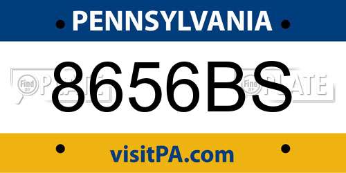8656BS Pennsylvania License Plate