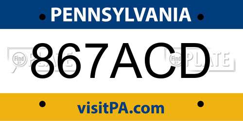 867ACD Pennsylvania License Plate
