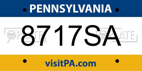 8717SA Pennsylvania License Plate