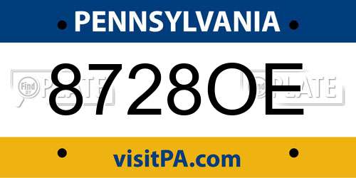 8728OE Pennsylvania License Plate