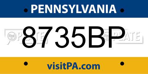 8735BP Pennsylvania License Plate