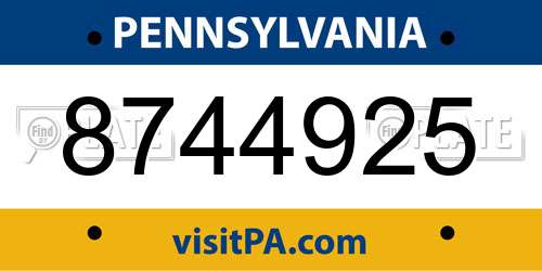 8744925 Pennsylvania License Plate