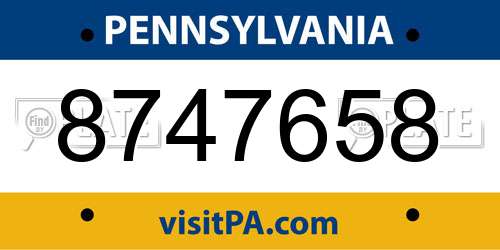 8747658 Pennsylvania License Plate